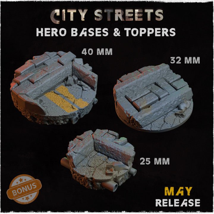 Mediocre StudiosCity Streets Bases & ToppersTabletop Gaming Miniature