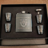 Mediocre StudiosCustom Black Flask Set with 4 Shot GlassesLaser Engraved