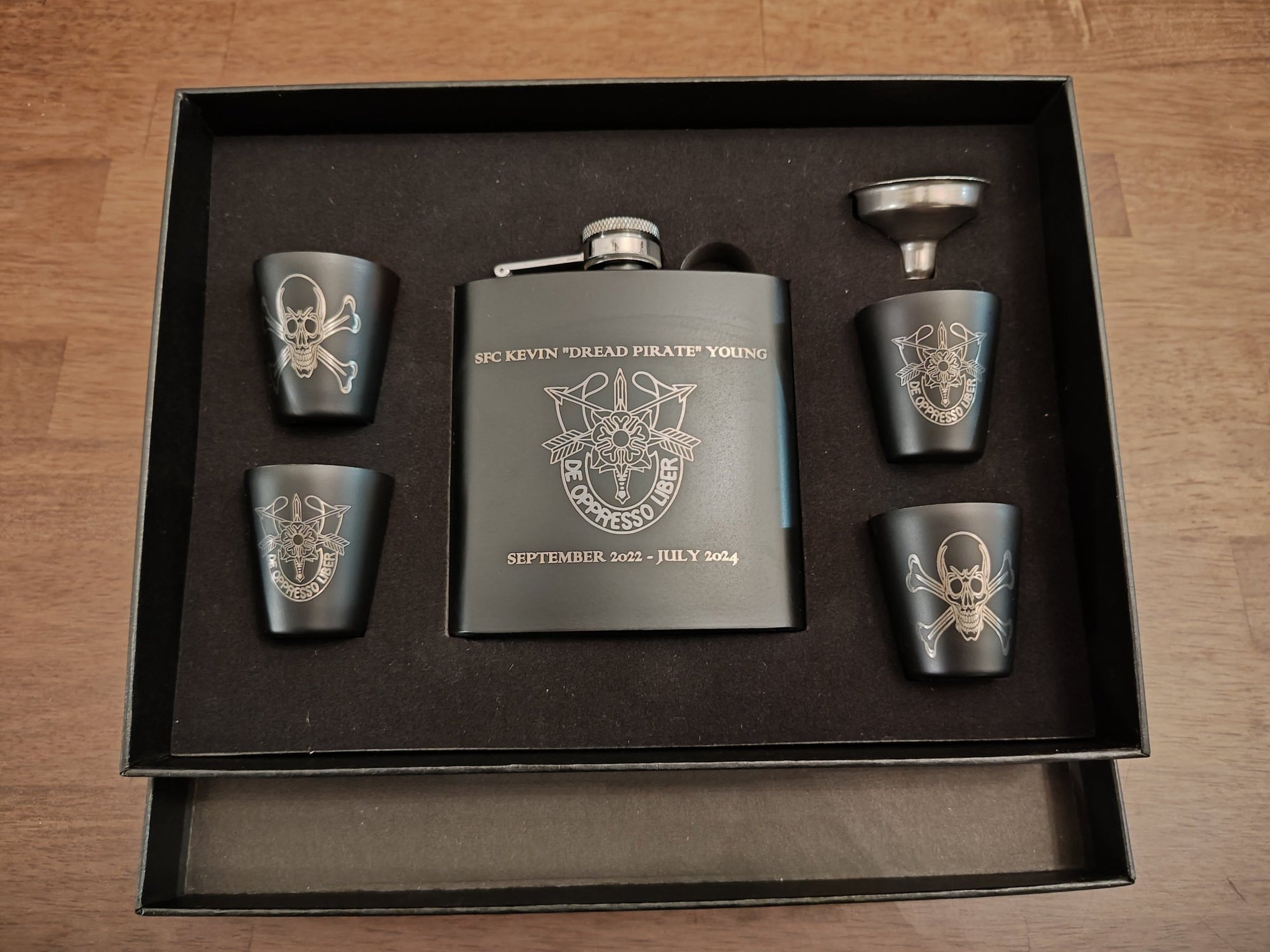 Mediocre StudiosCustom Black Flask Set with 4 Shot GlassesLaser Engraved