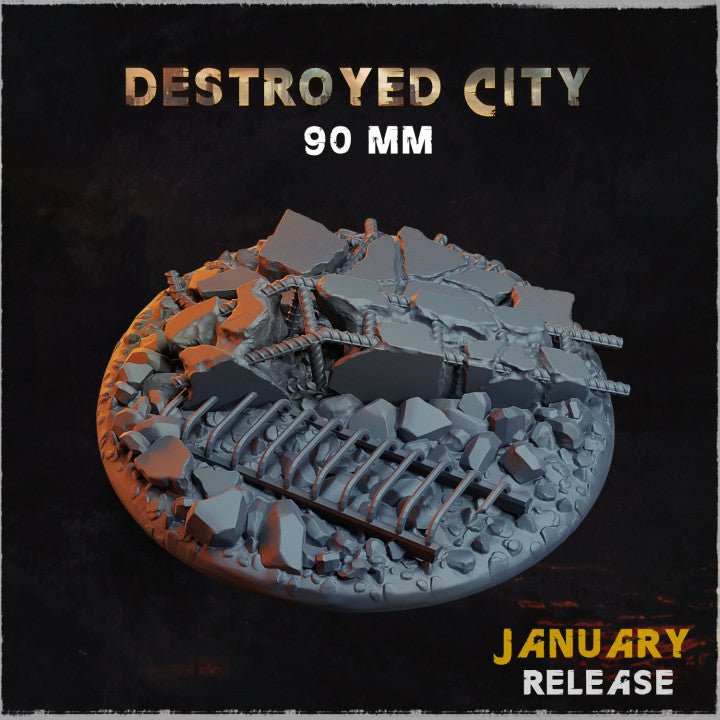 Mediocre StudiosDestroyed City BasesTabletop Gaming Miniature