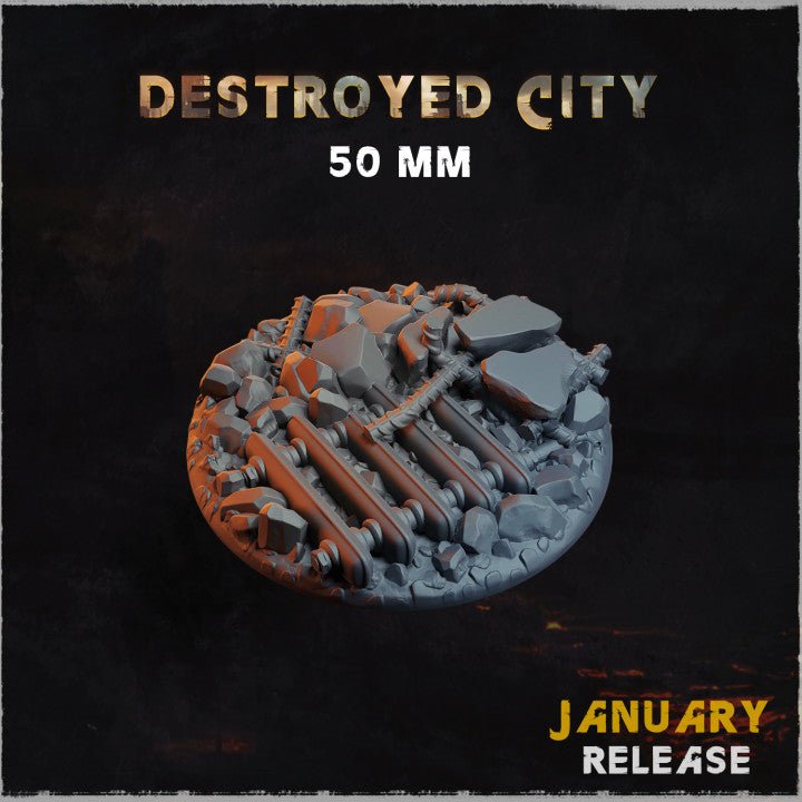 Mediocre StudiosDestroyed City BasesTabletop Gaming Miniature