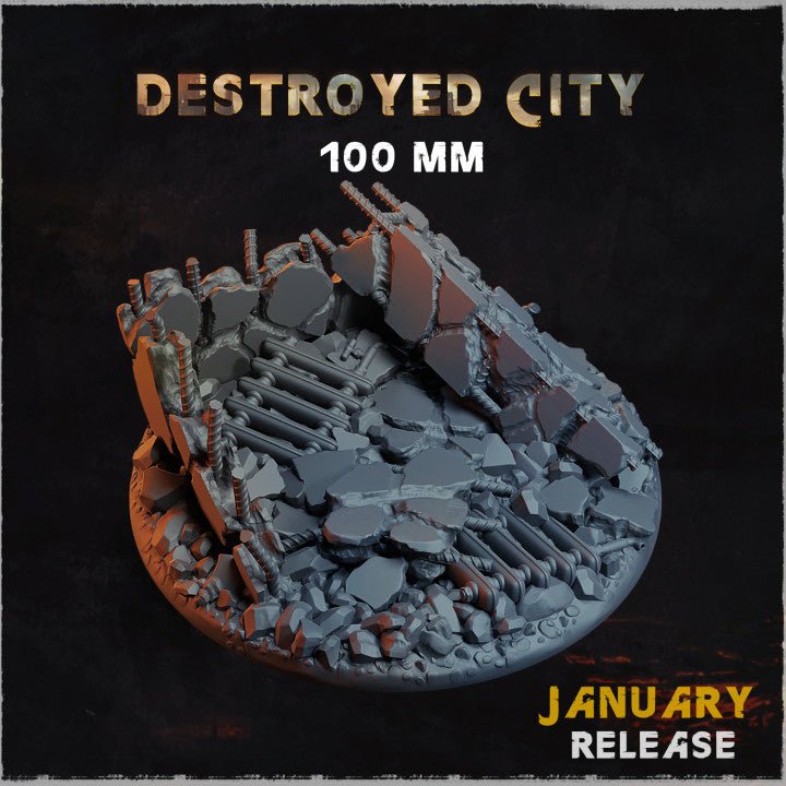 Mediocre StudiosDestroyed City BasesTabletop Gaming Miniature