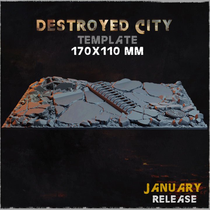 Mediocre StudiosDestroyed City BasesTabletop Gaming Miniature