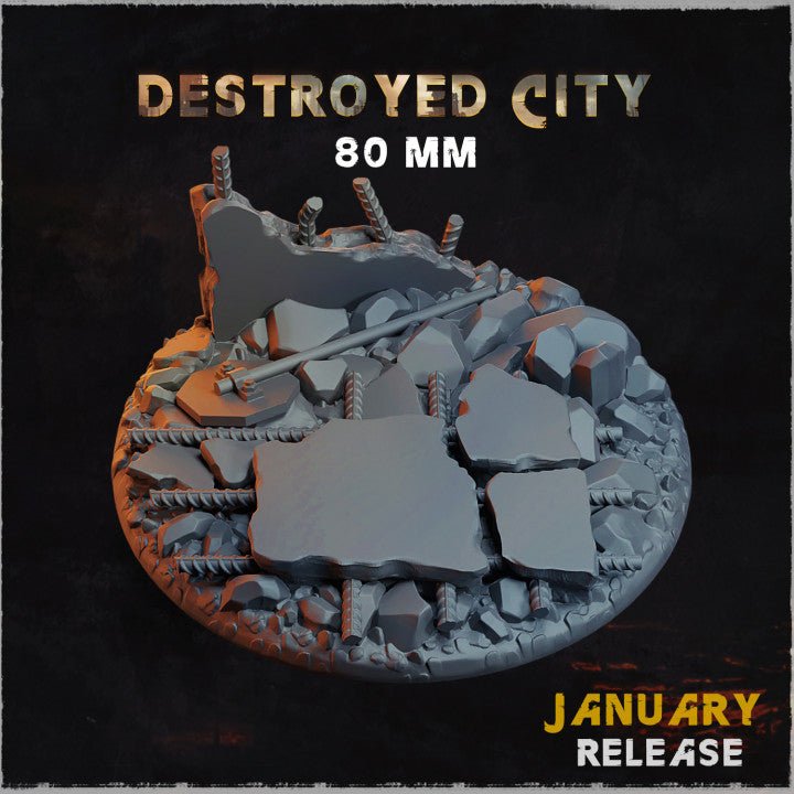 Mediocre StudiosDestroyed City BasesTabletop Gaming Miniature