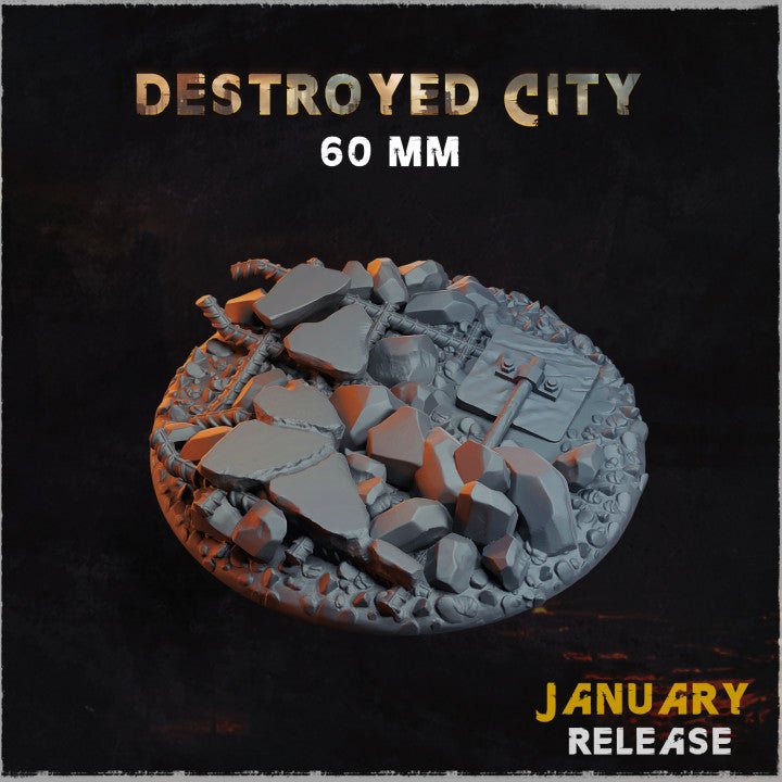 Mediocre StudiosDestroyed City BasesTabletop Gaming Miniature