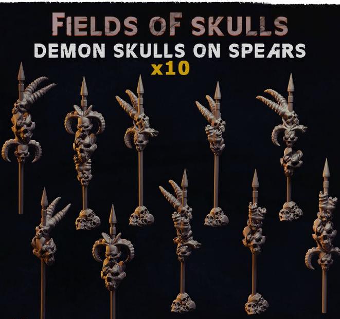 Mediocre StudiosField of Skulls - Deamon Skulls on SpearsTabletop Gaming