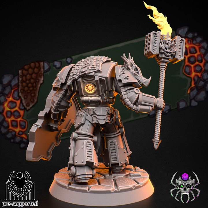 Mediocre StudiosFlame Lizard in Heavy ArmorTabletop Gaming Miniature