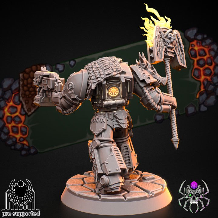 Mediocre StudiosFlame Lizard in Heavy ArmorTabletop Gaming Miniature