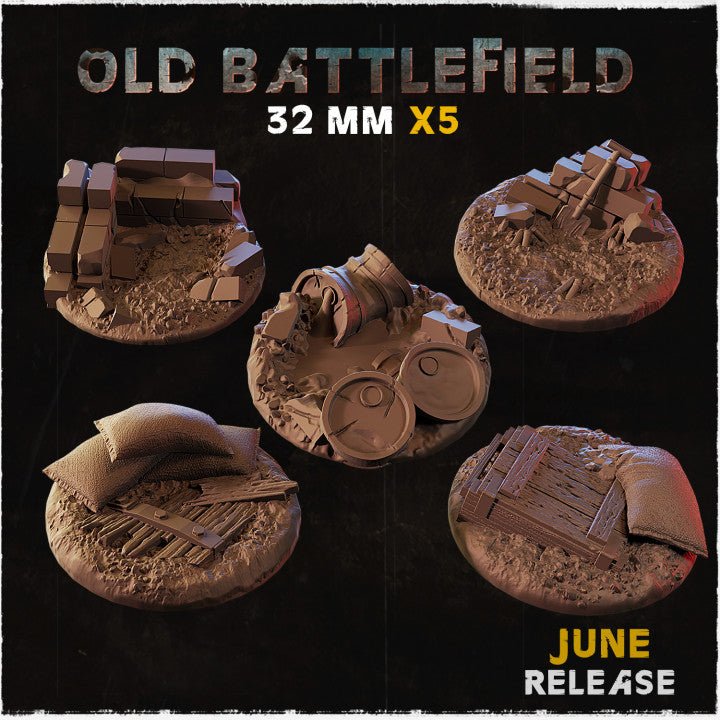 Mediocre StudiosOld Battlefield Set BasesTabletop Gaming Miniature