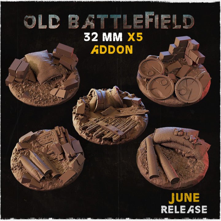 Mediocre StudiosOld Battlefield Set BasesTabletop Gaming Miniature