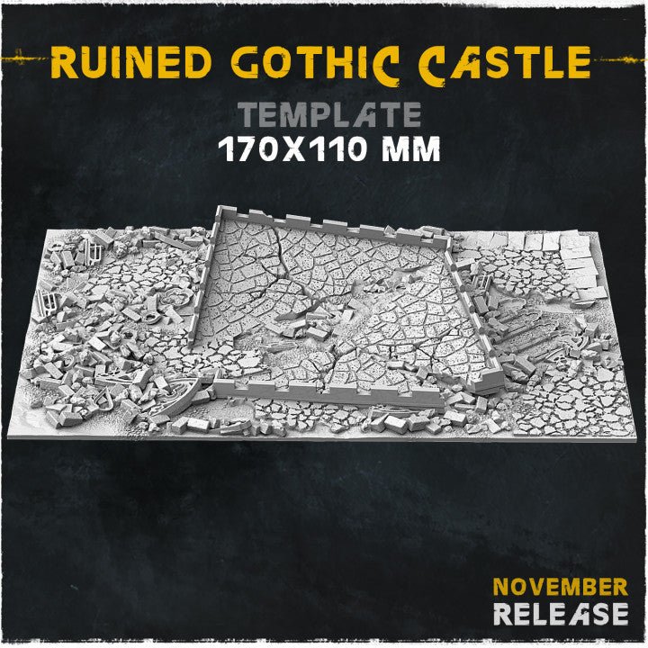 Mediocre StudiosRuined Gothic Castle BasesTabletop Gaming Miniature