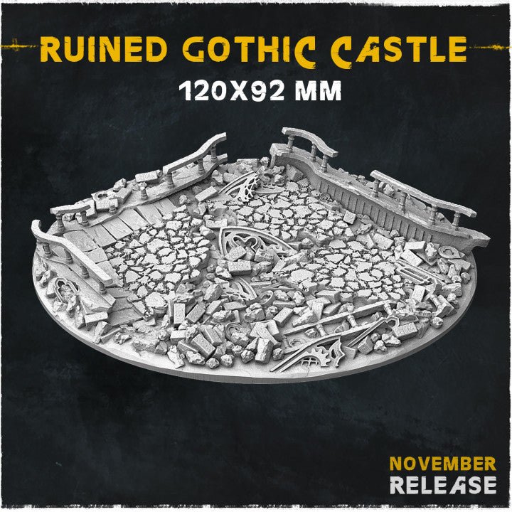 Mediocre StudiosRuined Gothic Castle BasesTabletop Gaming Miniature