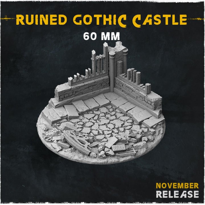 Mediocre StudiosRuined Gothic Castle BasesTabletop Gaming Miniature