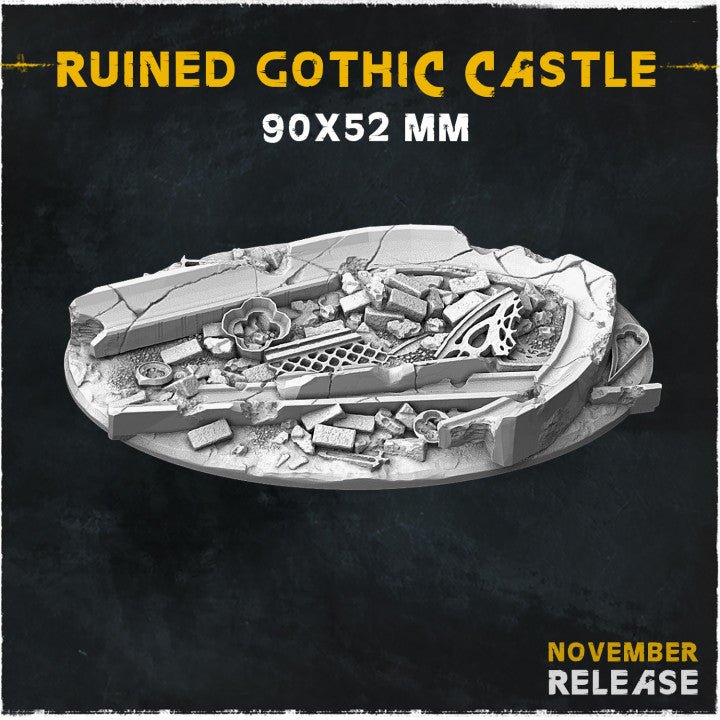 Mediocre StudiosRuined Gothic Castle BasesTabletop Gaming Miniature