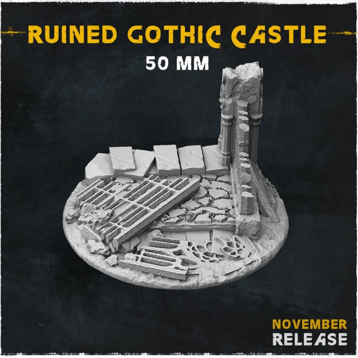 Mediocre StudiosRuined Gothic Castle BasesTabletop Gaming Miniature